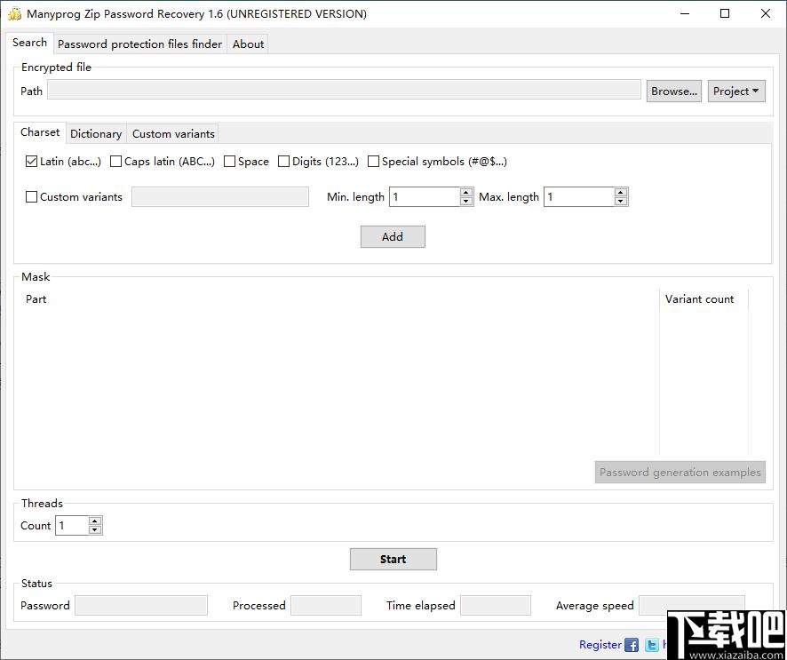 Manyprog Zip Password recover下载,密码恢复