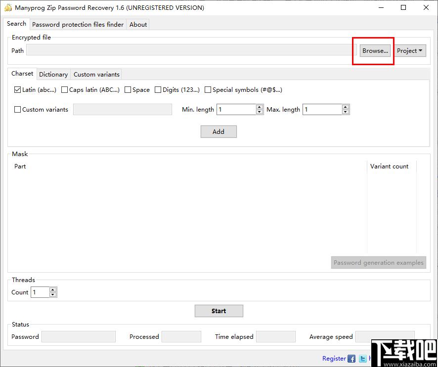 Manyprog Zip Password recover下载,密码恢复