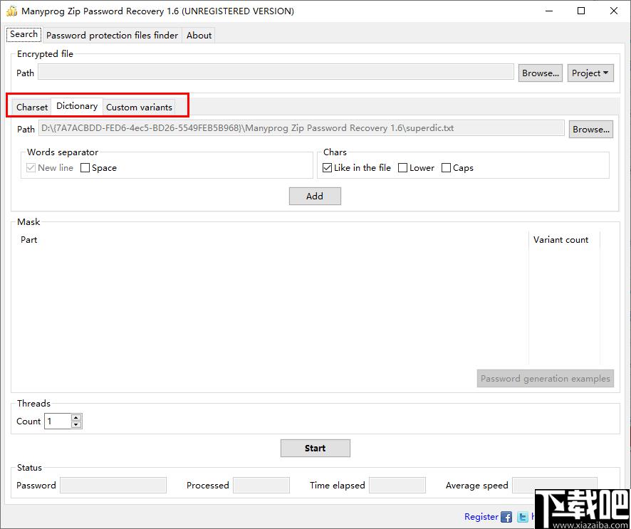 Manyprog Zip Password recover下载,密码恢复