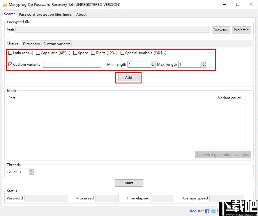 Manyprog Zip Password recover下载,密码恢复