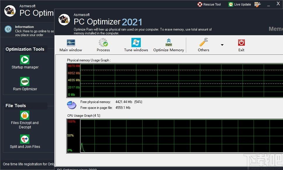 Asmwsoft PC Optimizer下载,内存优化,内存清理,c盘清理,磁盘清理,系统优化